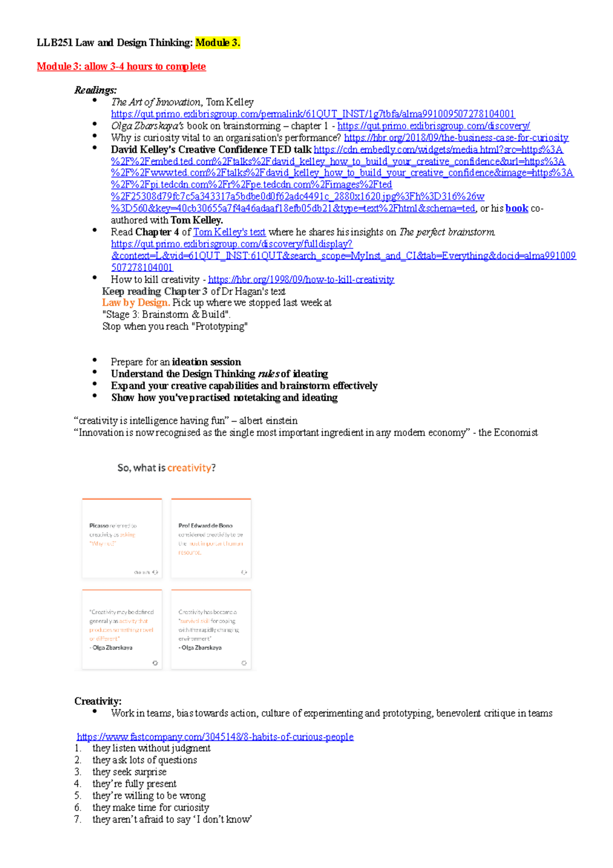 LLB251 Module 3 - lecture notes - LLB251 Law and Design Thinking ...