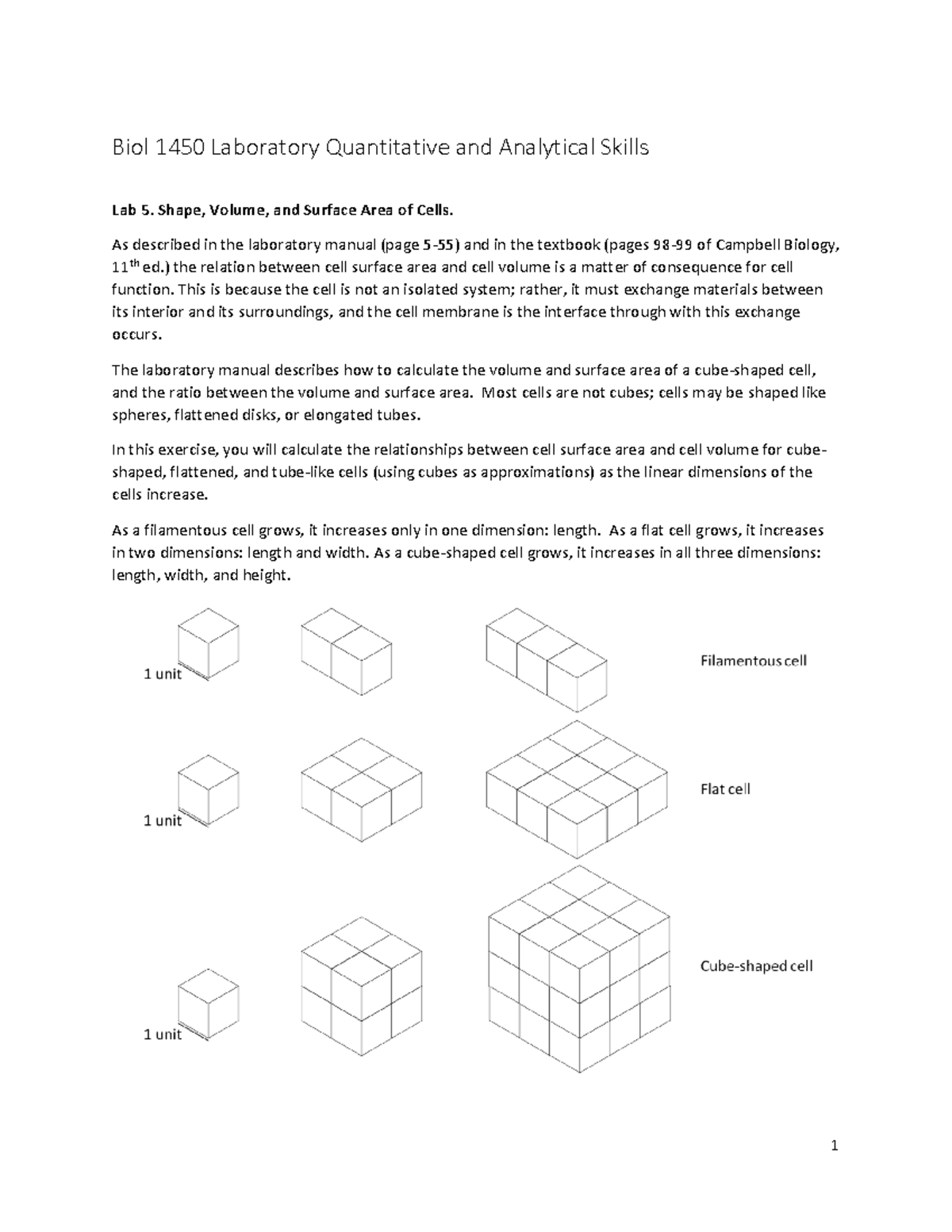 Labs 5 and 61 Quantitative Skills 1 Biol 1450 Laboratory