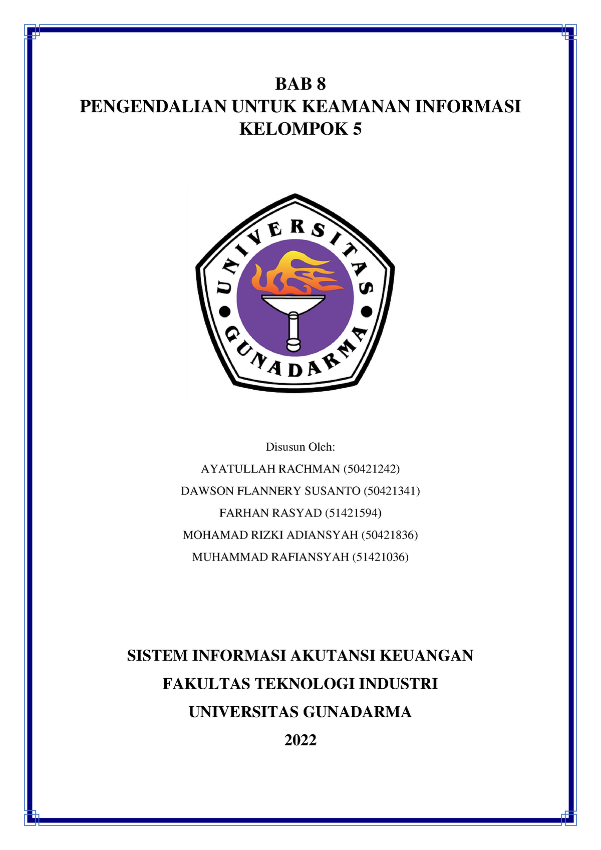 Pengendalian Untuk Keamanan Informasi - BAB 8 PENGENDALIAN UNTUK ...