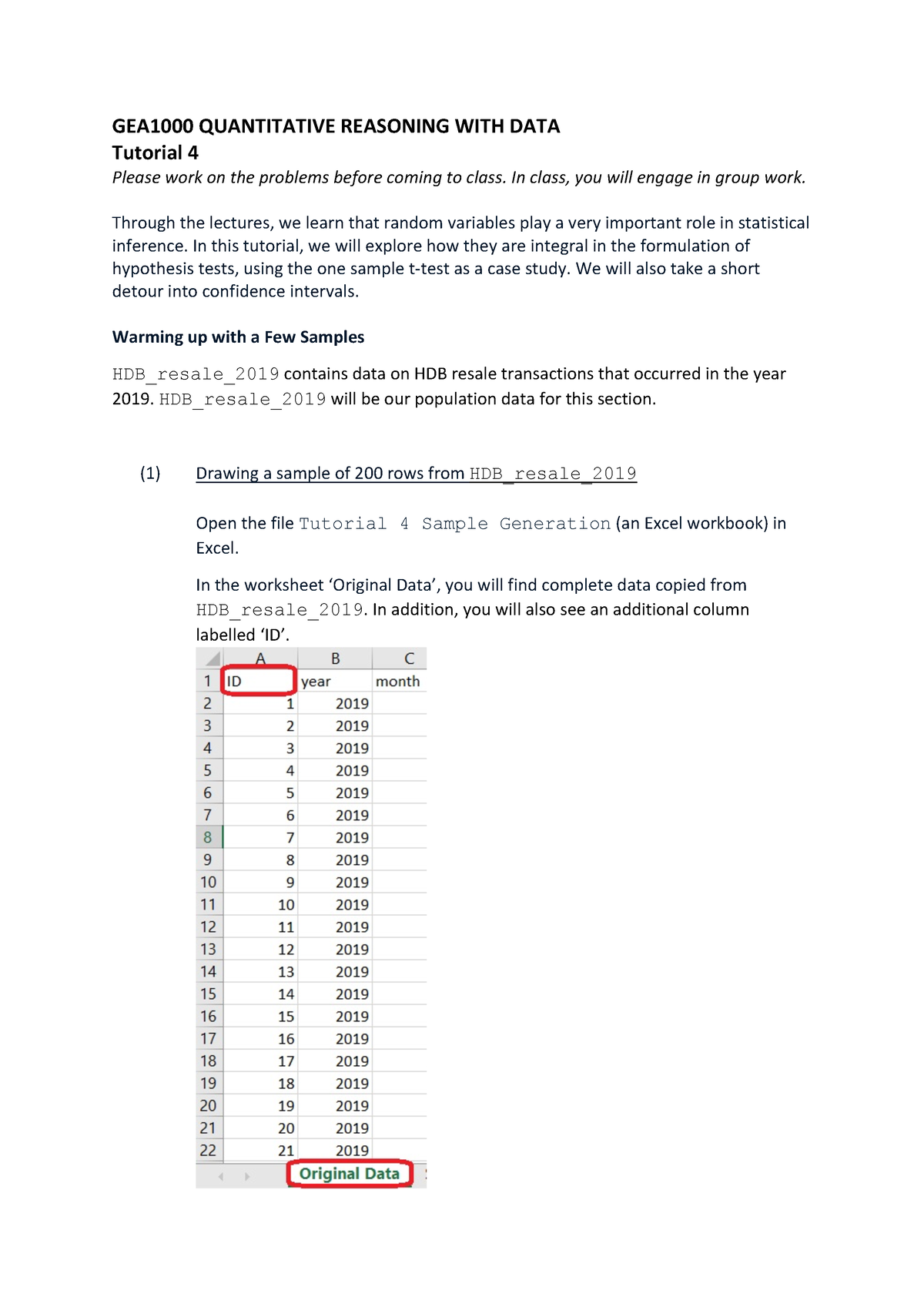 AY2021/2022 GEA1000 Tutorial 4 - GEA1000 QUANTITATIVE REASONING WITH ...