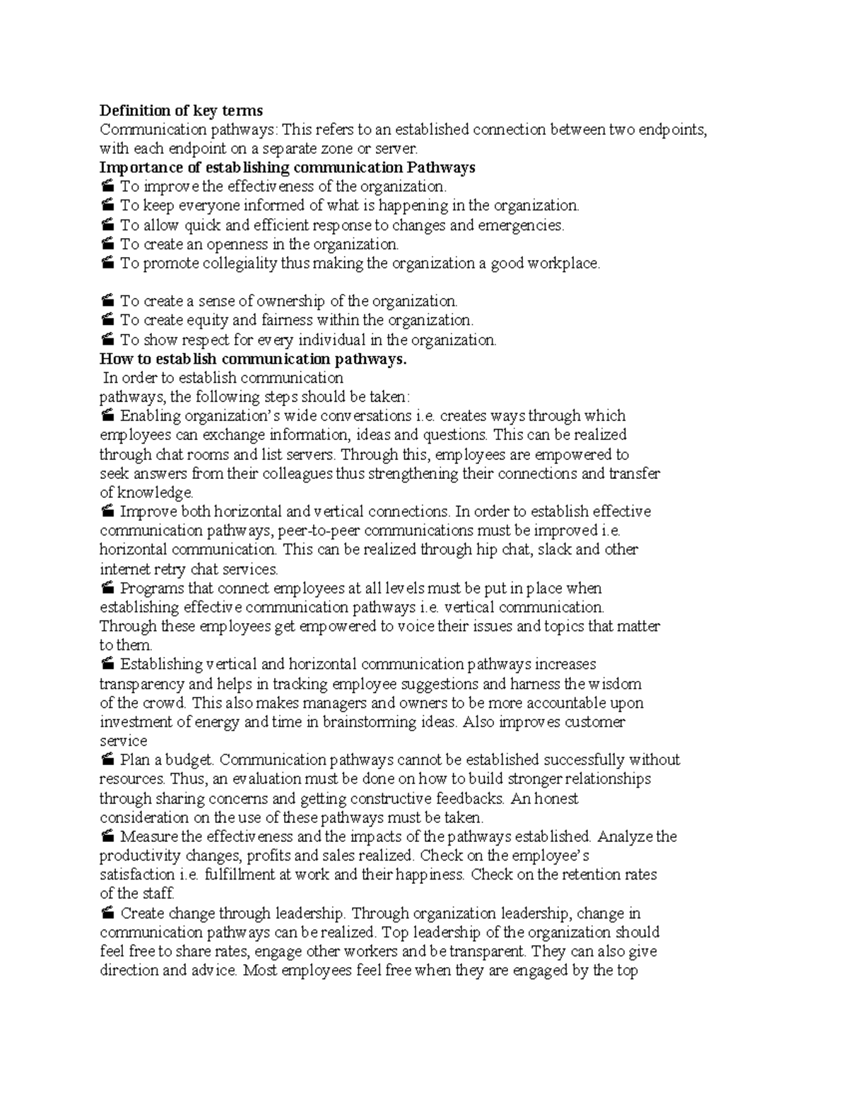 Communication Pathways - Definition of key terms Communication pathways ...