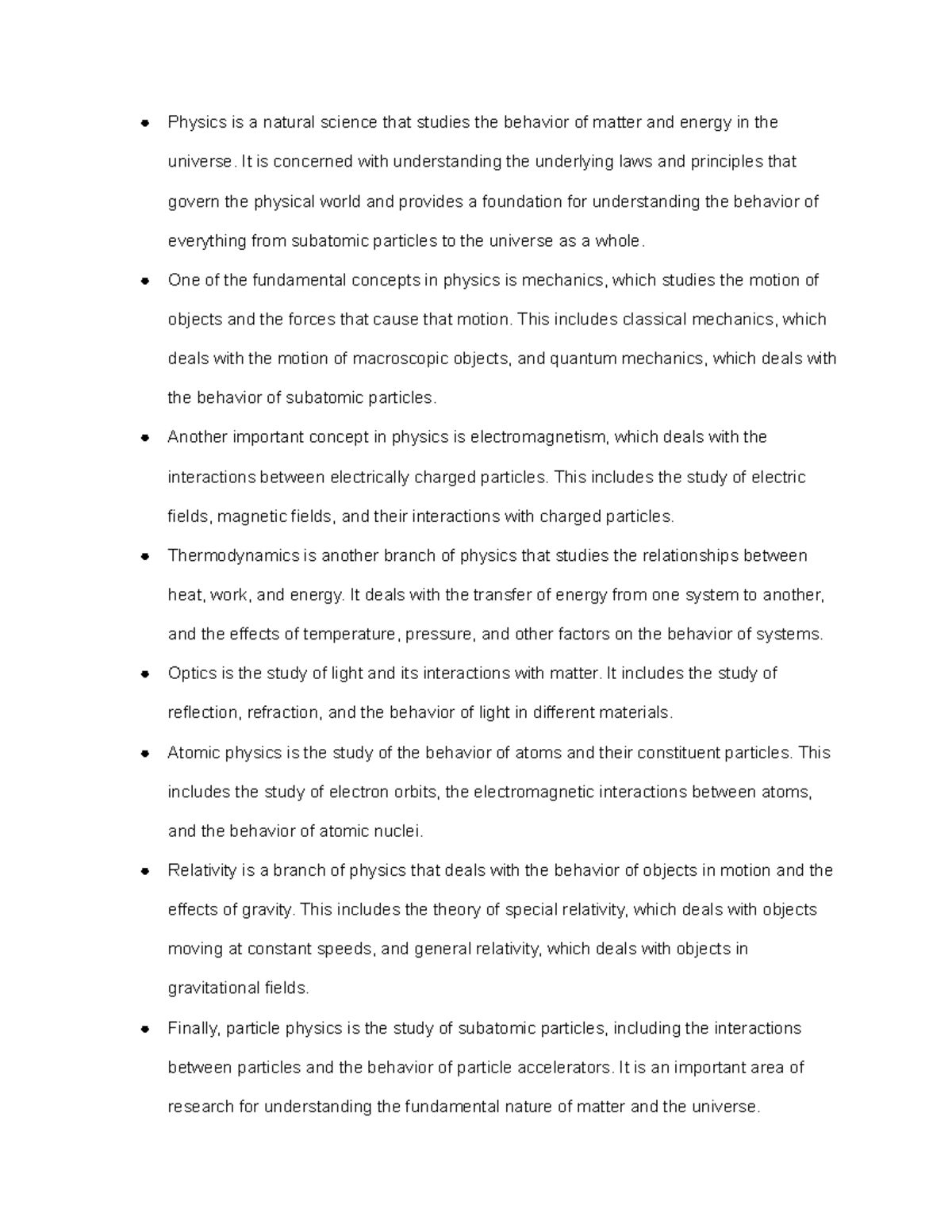 General Physcis notes 1 - Physics is a natural science that studies the ...