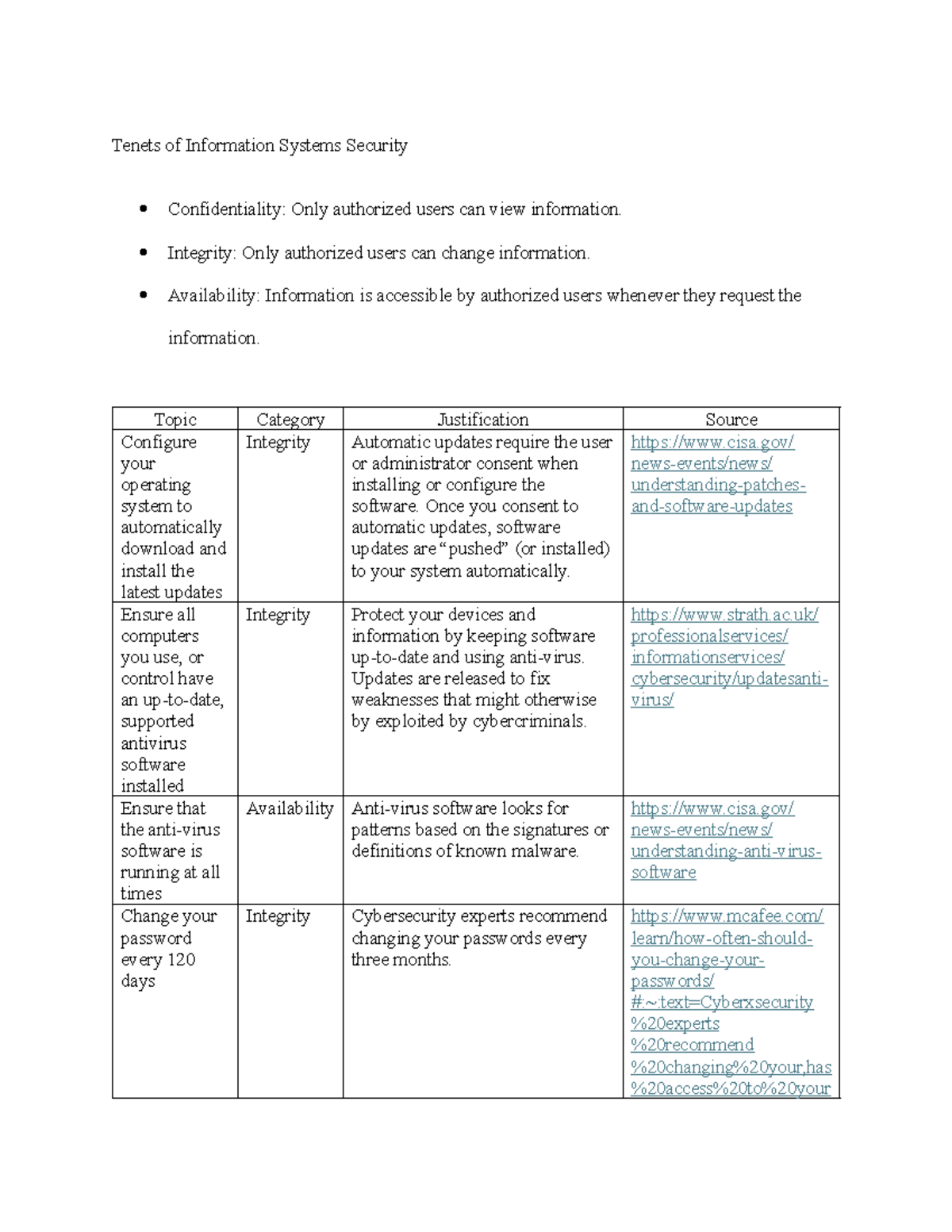 Cyb 200 1 3 module one tenets of information systems security