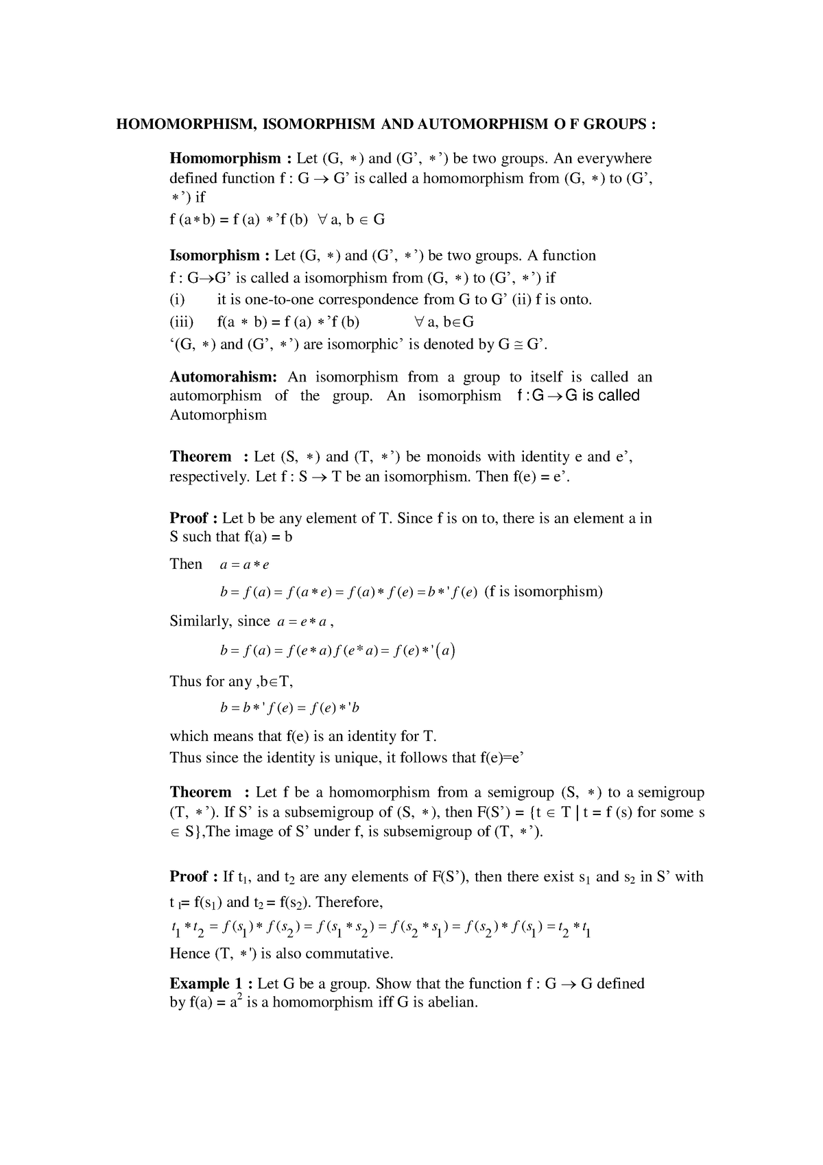 Discrete Mathematics Lecturer Notes PDF-28 - HOMOMORPHISM, ISOMORPHISM ...