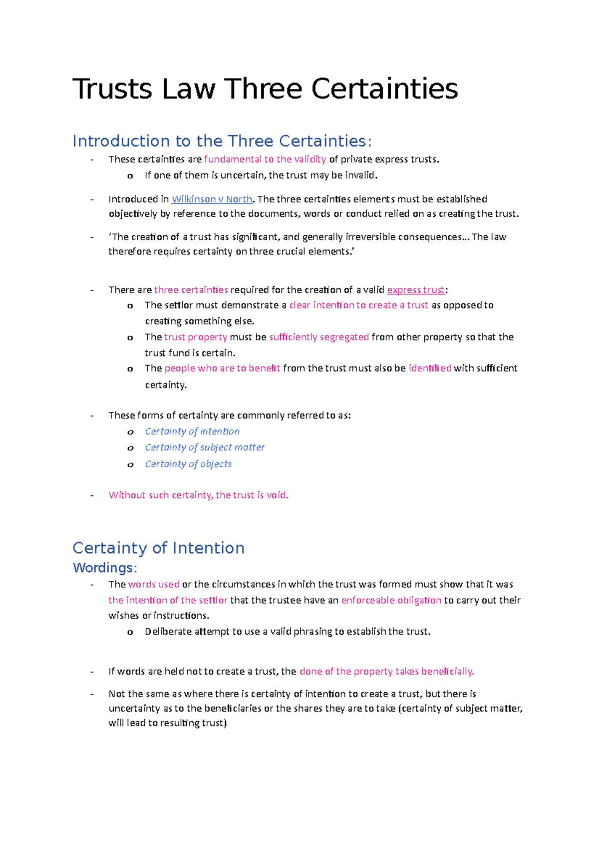 02 Trusts Law Three Certainties - Trusts Law Three Certainties ...