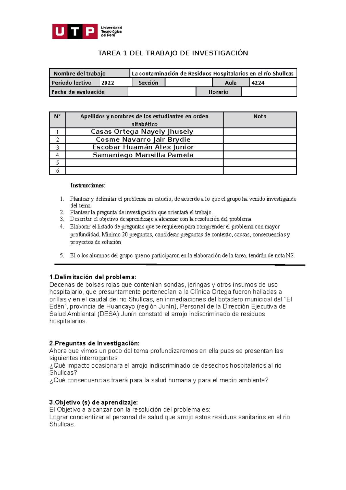 Tarea 1 DEL Trabajo DE Investigación - TAREA 1 DEL TRABAJO DE ...