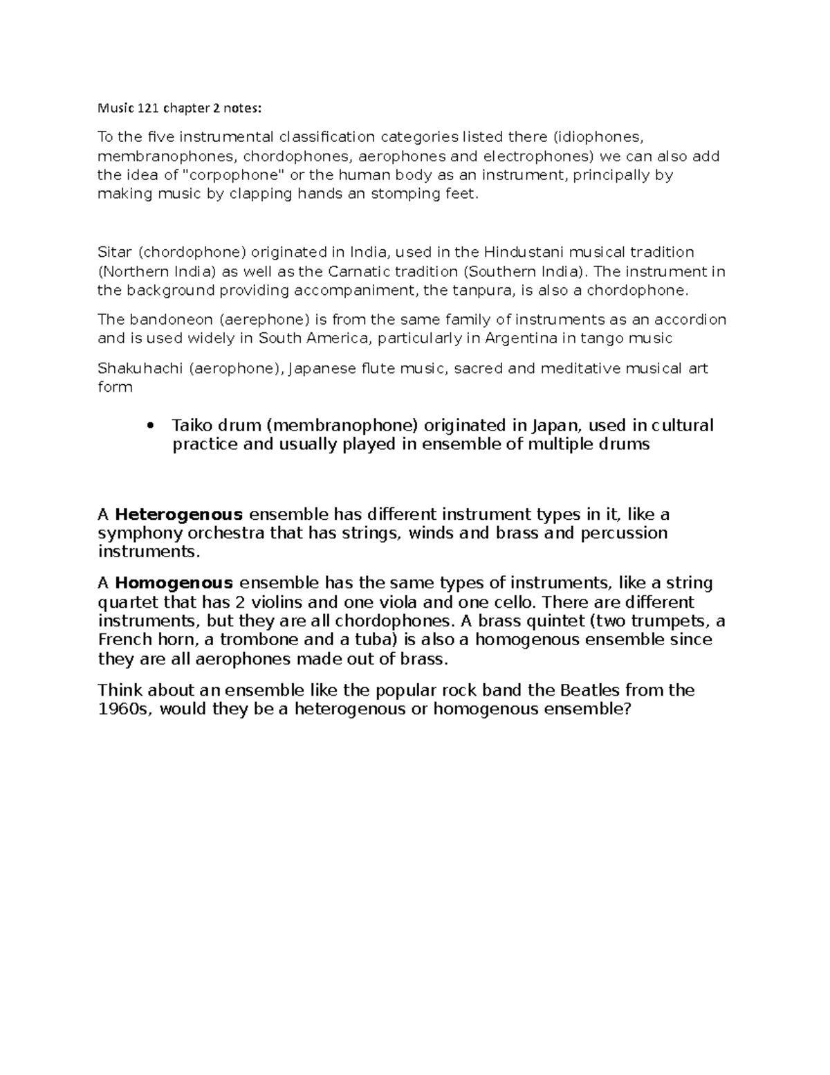 Music 121 chapter 2 notes Music 121 chapter 2 notes To the five