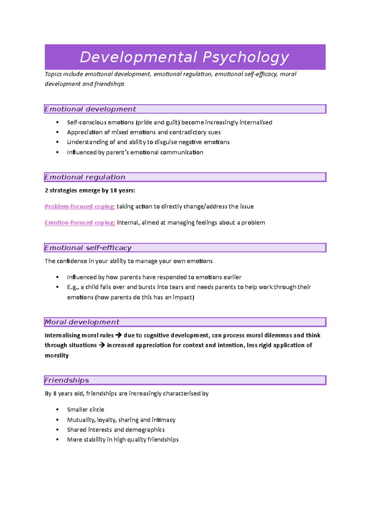 term paper for developmental psychology