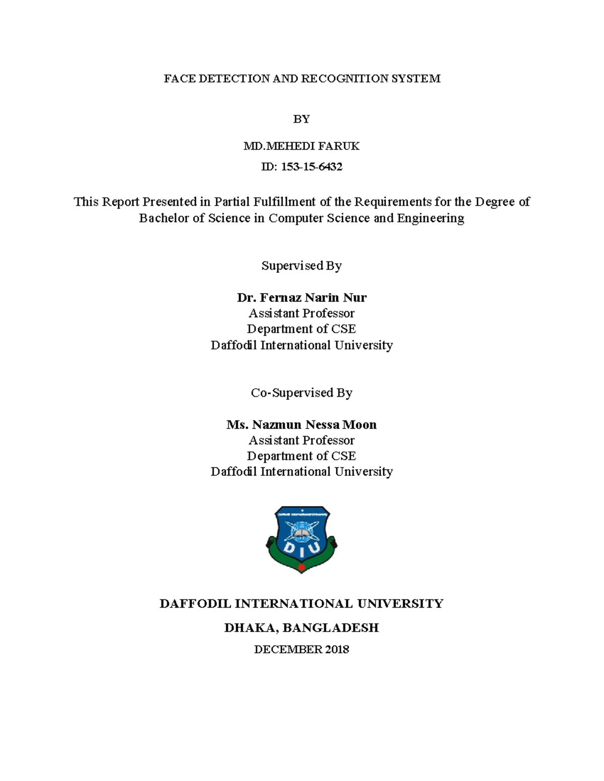 P12192 (27 ) - PROJECT DOCUMENTATION - FACE DETECTION AND RECOGNITION ...
