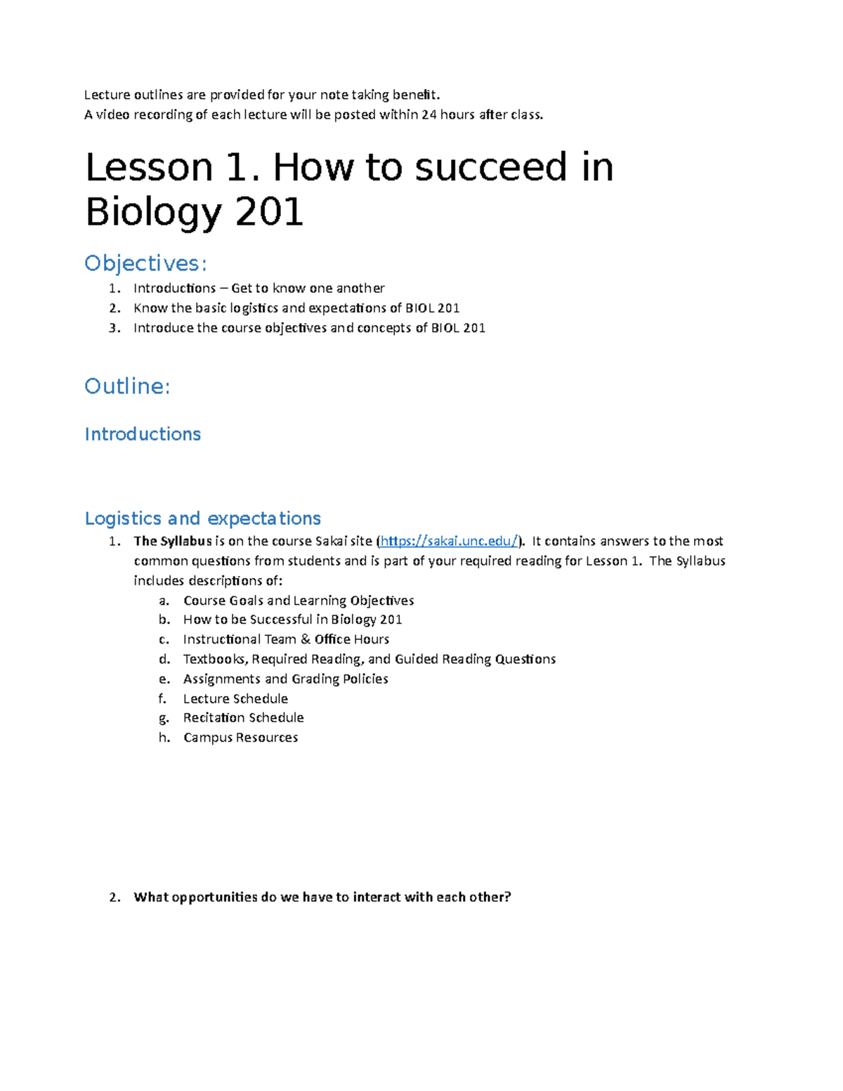 Lesson+1+Outline-1 - Outline - Lecture outlines are provided for your ...