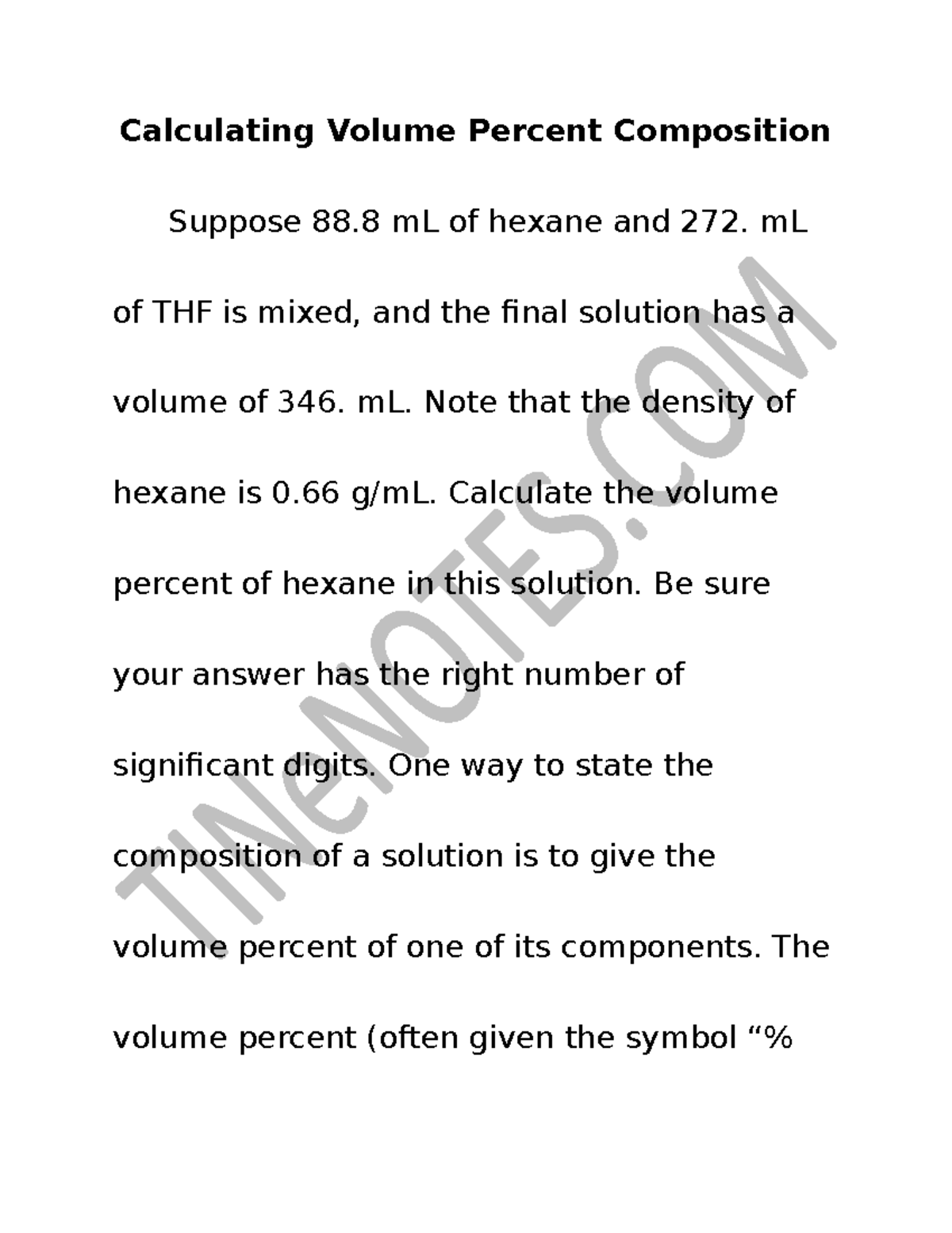 Calculating volume