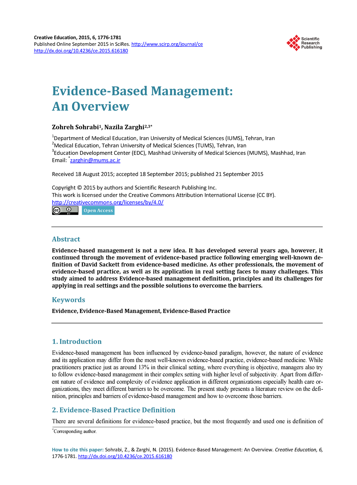 literature review on management of business organization