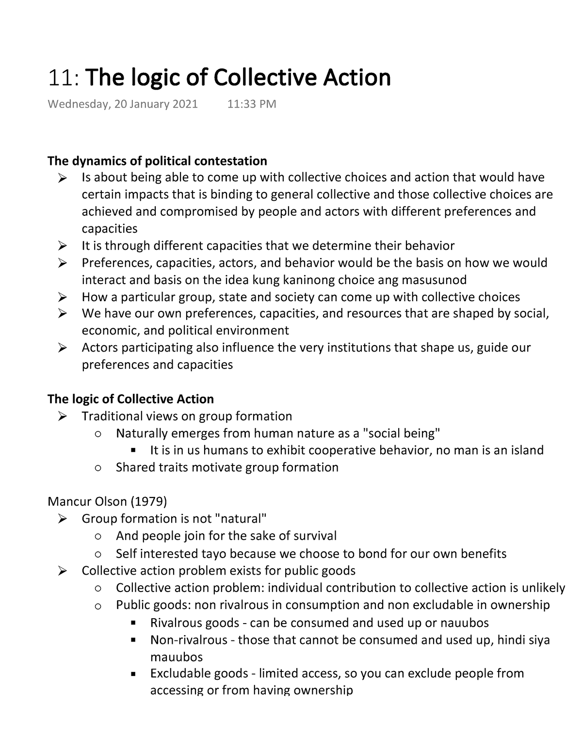 11 The logic of Collective Action - The dynamics of political ...