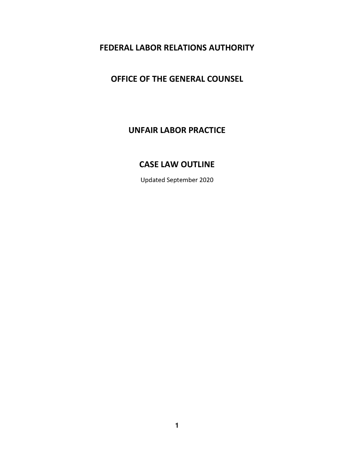 09022020 Ulp Case Law Guide Federal Labor Relations Authority Office Of The General Counsel 8580