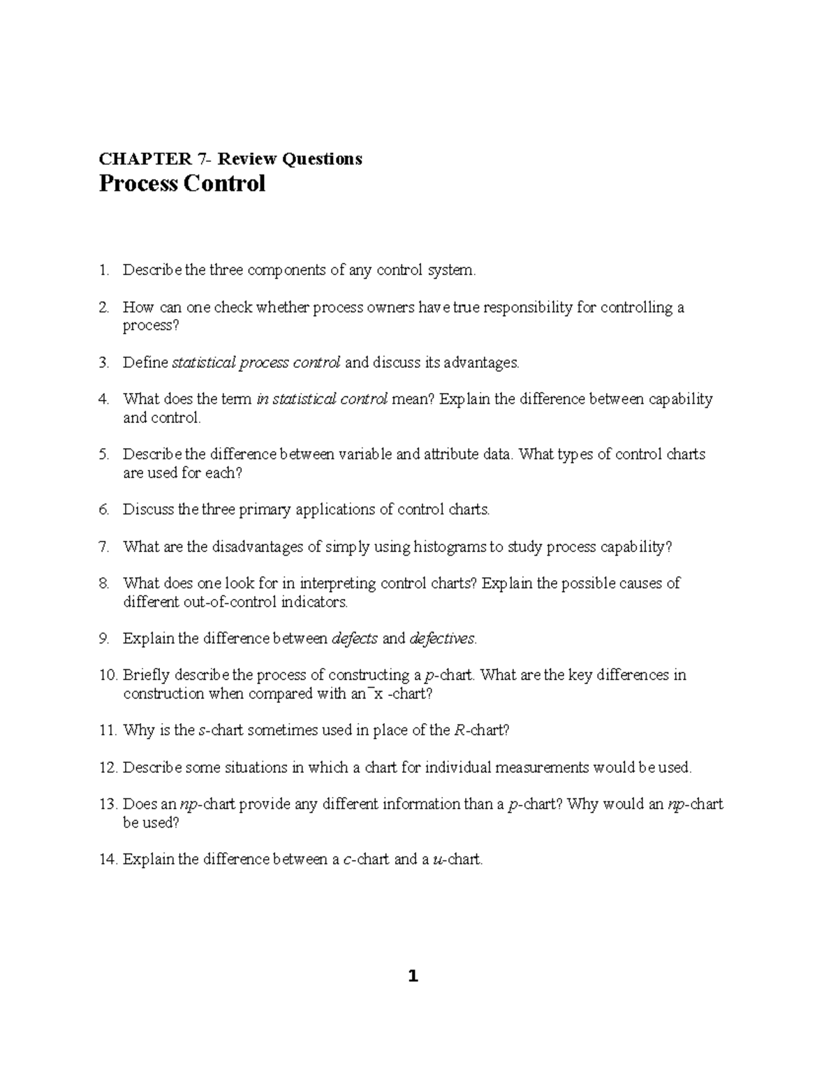 Ch07-Review Questions and anwers - CHAPTER 7- Review Questions Process ...