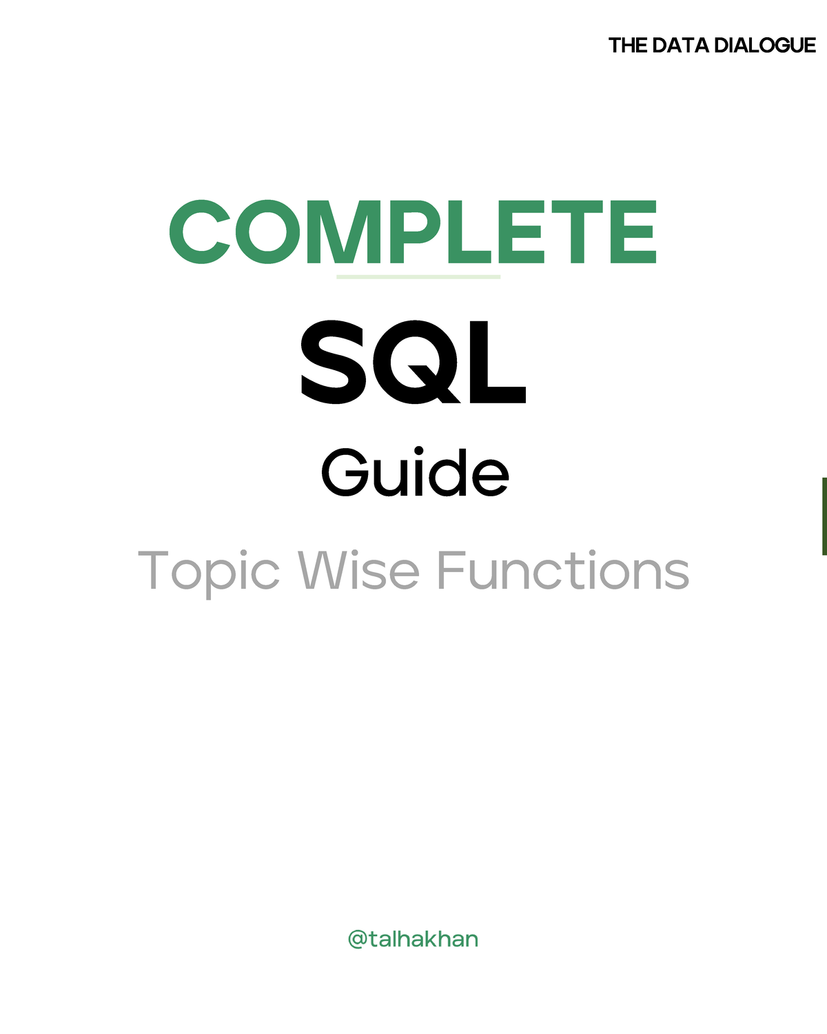 Complete SQL Guide💡 - Database Managements - SQL Topic Wise Functions ...