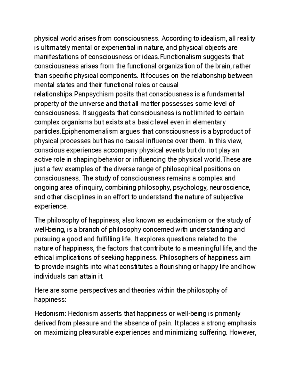 Philosophy-26 - Notes - physical world arises from consciousness ...