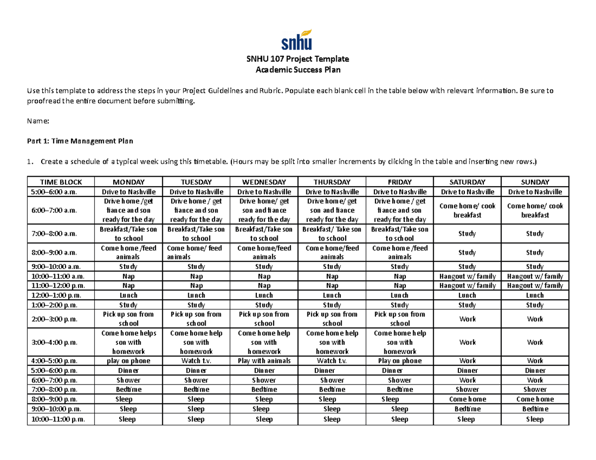 SNHU 107 Project Template 3-1 - SNHU 107 Project Template Academic ...