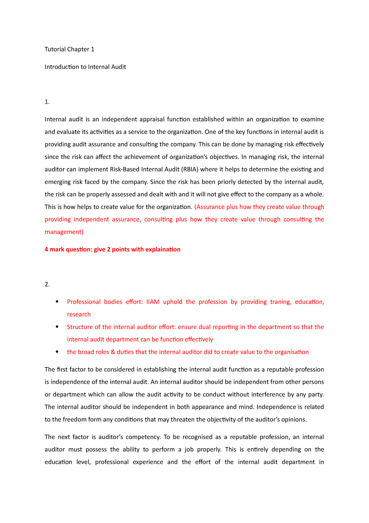 Tutorial Chapter 1 AUD679 Introduction To Internal Audit - Tutorial ...