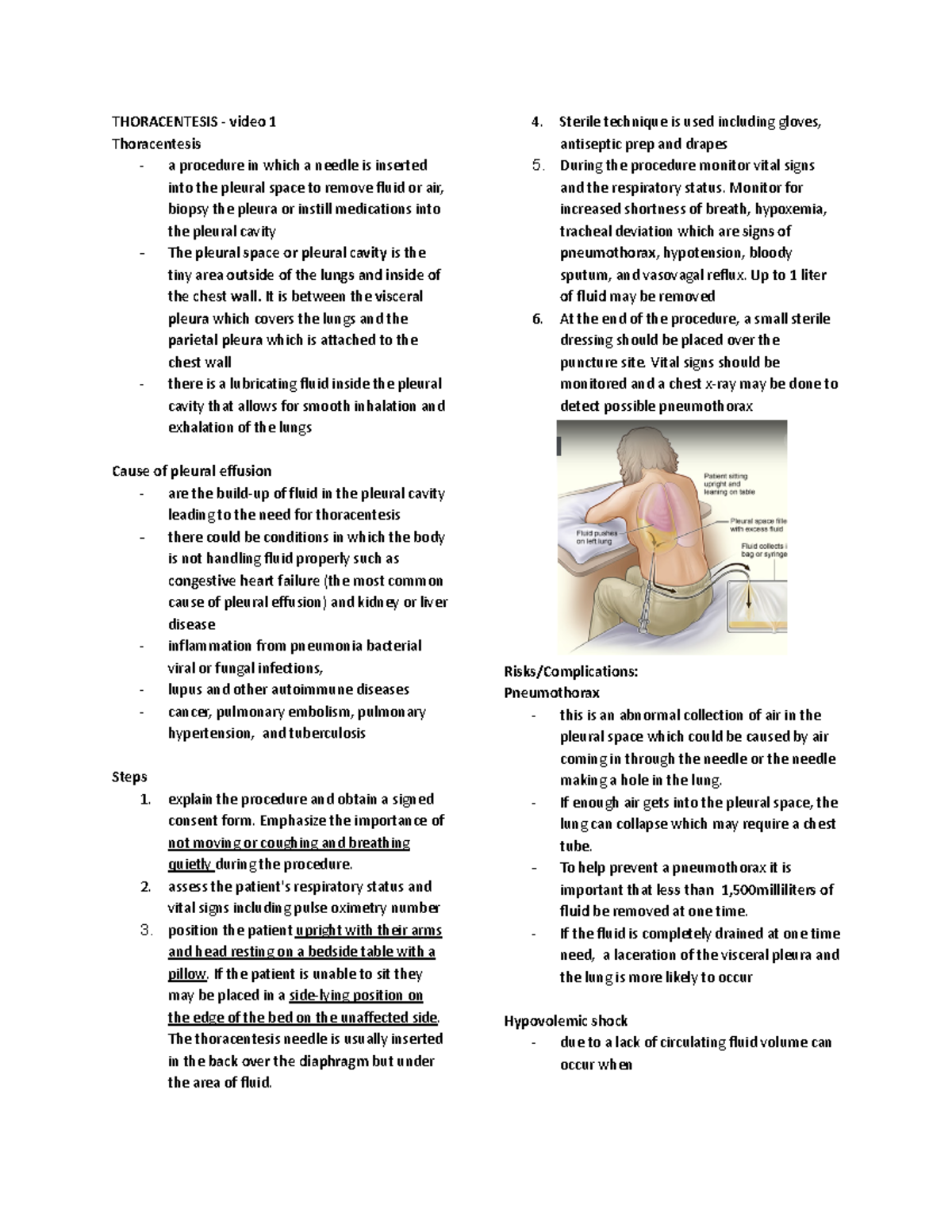 RLESkills 3 THORACENTESIS video 1 Thoracentesis a procedure in