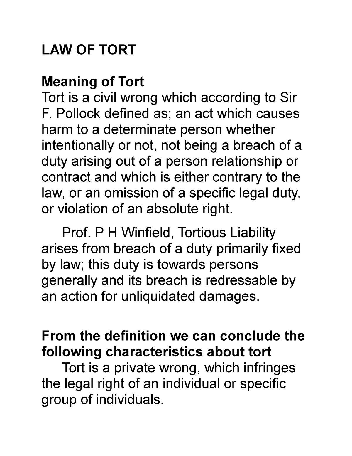 law-of-tort-law-law-of-tort-meaning-of-tort-tort-is-a-civil-wrong-which-according-to-sir-f