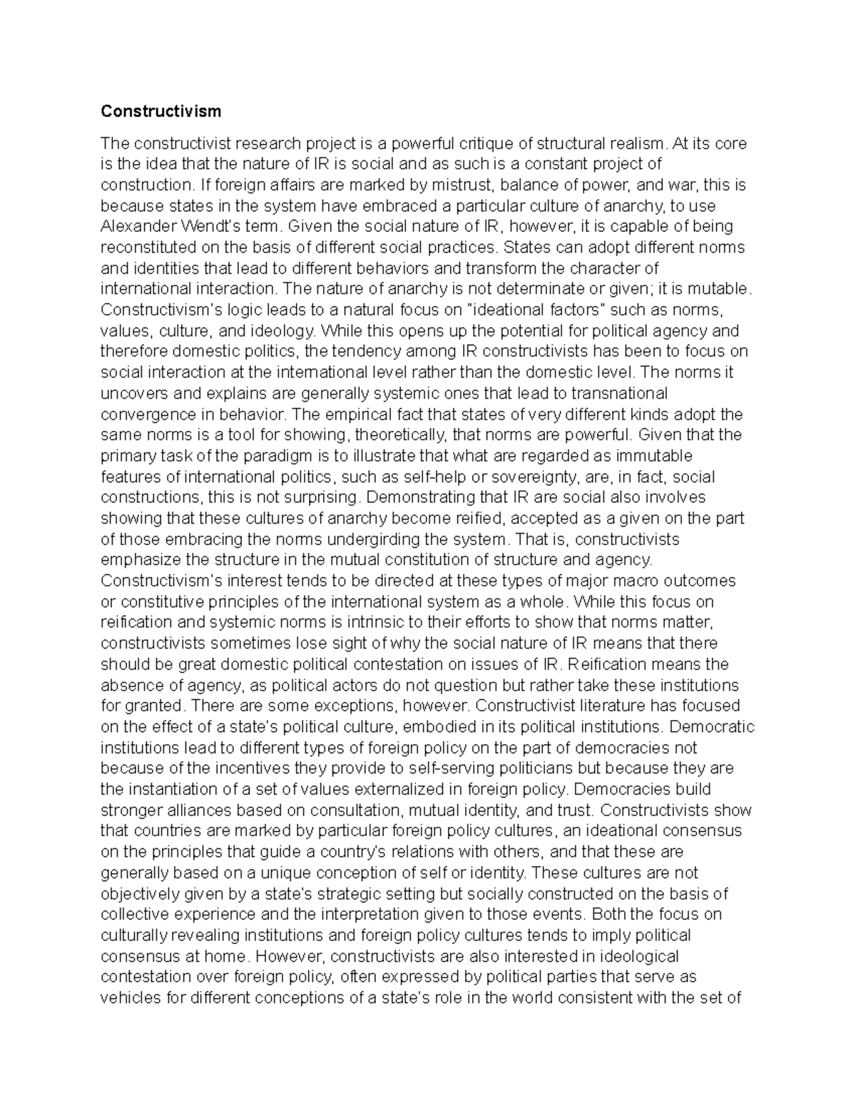 Constructivism - Constructivism The constructivist research project is ...