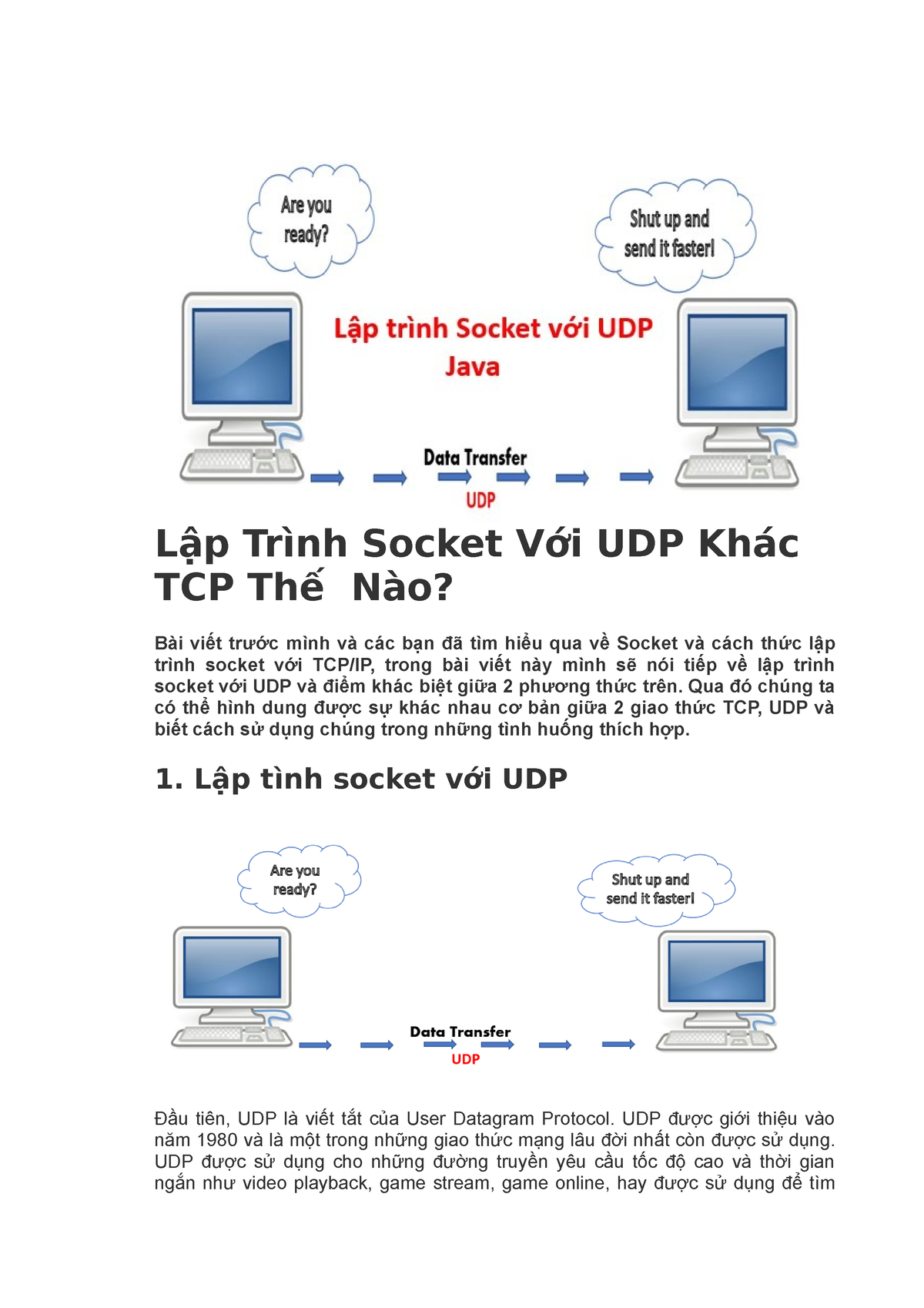 IoT Bài 9 Tìm hiểu giao thức TCP và UDP  Tự học IoT Lập trình nhúng