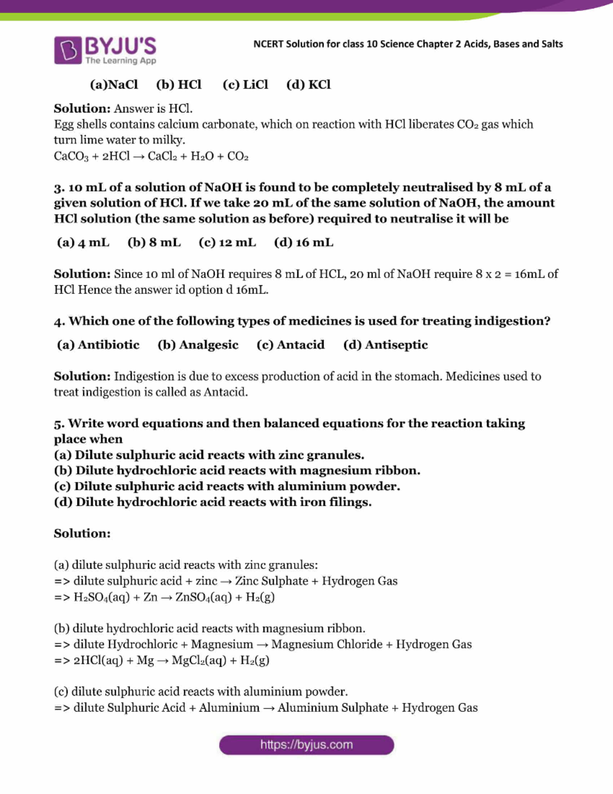 Ncert Solution Cbse Class 10 Sci Chap 2 5 Science Studocu