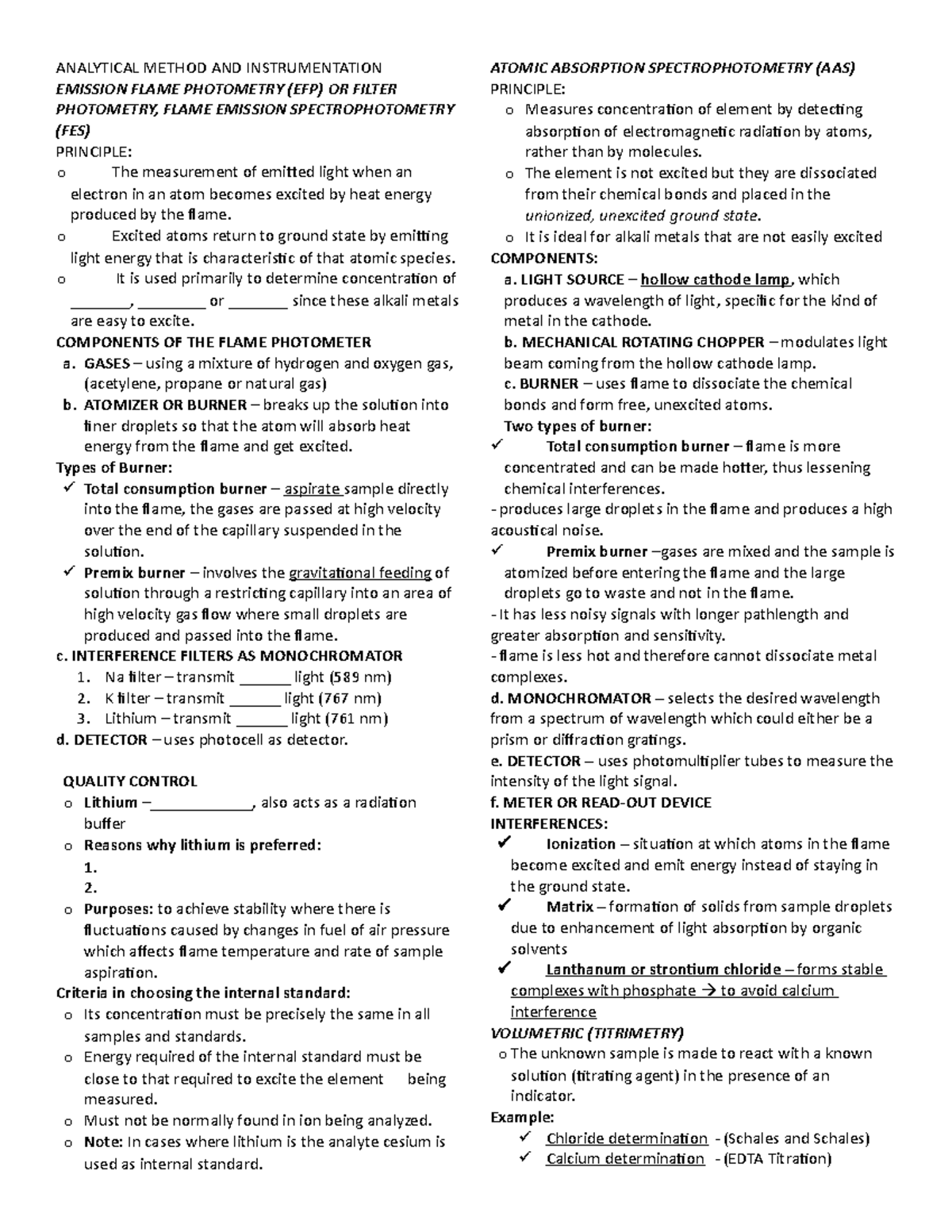 Analytical Method and Instrumentation - ANALYTICAL METHOD AND ...