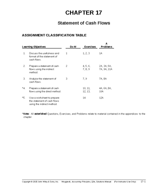 Accounting Principles Solution Chapter 17 Studocu
