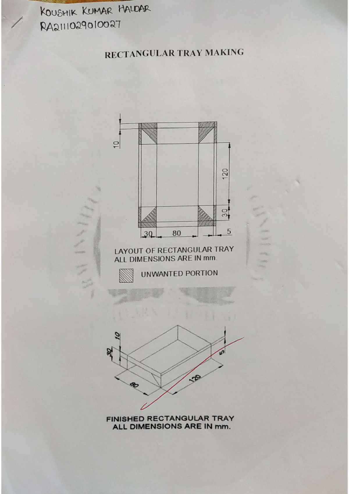 Civil And Mechanical - Rectangular Tray Making - Civil And Mechanical ...