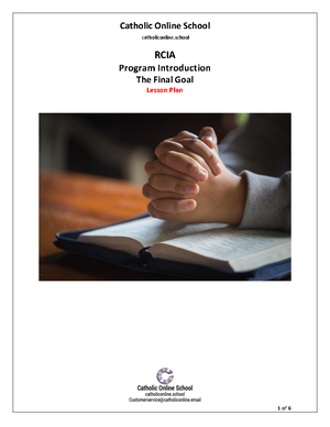 RCIA Program Introduction L4 The Process of Conversion - catholiconline ...