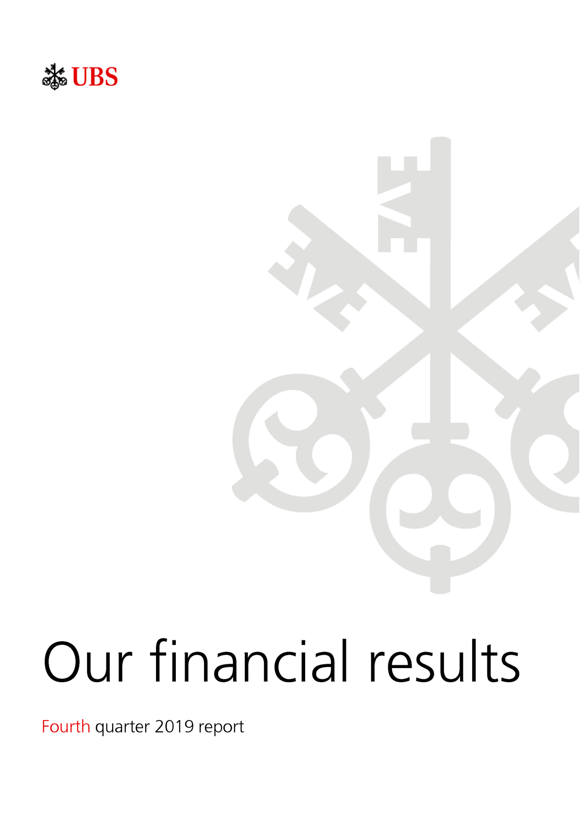 Full report ubs group ag consolidated 4q19 Our financial results