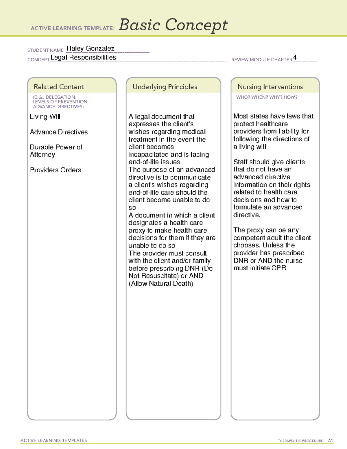 Practice A temp 5 - ATI - ACTIVE LEARNING TEMPLATES THERAPEUTIC ...