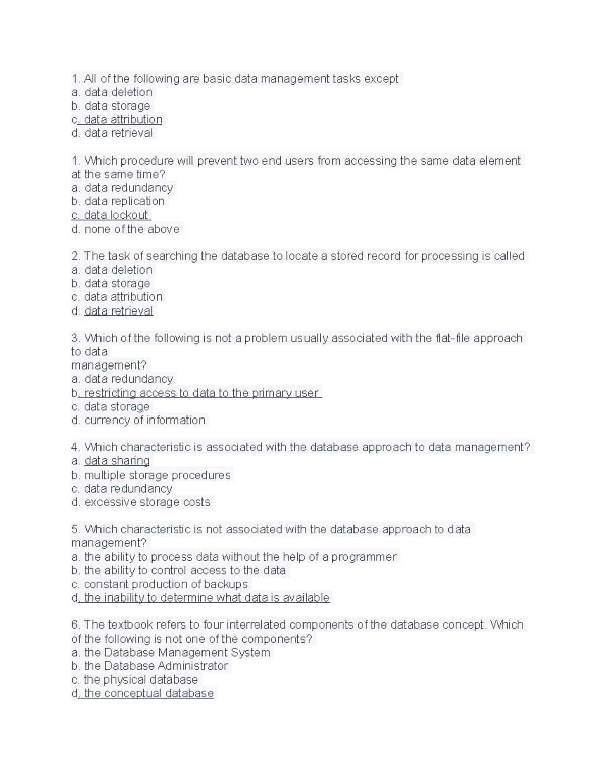 Data Analytics Ch4 - Questions - All of the following are basic data ...