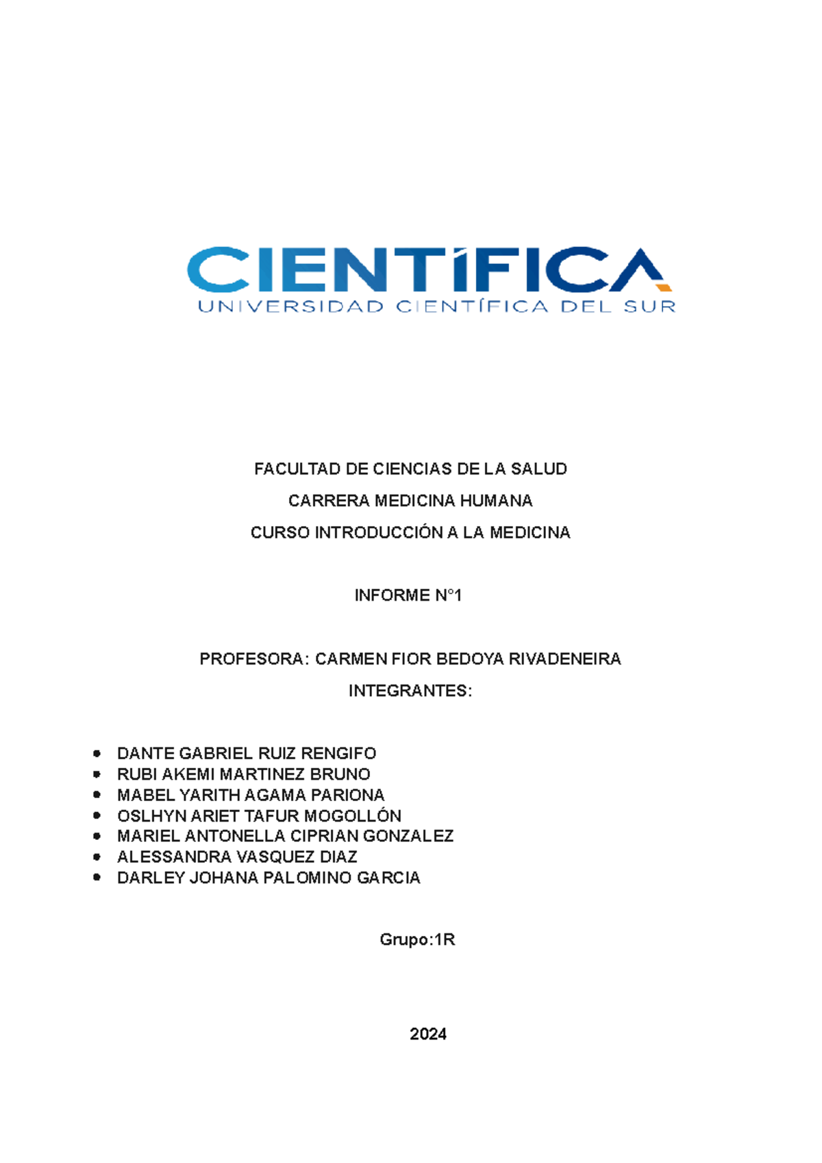 Informe 7 - Resumen Matemática I - FACULTAD DE CIENCIAS DE LA SALUD ...