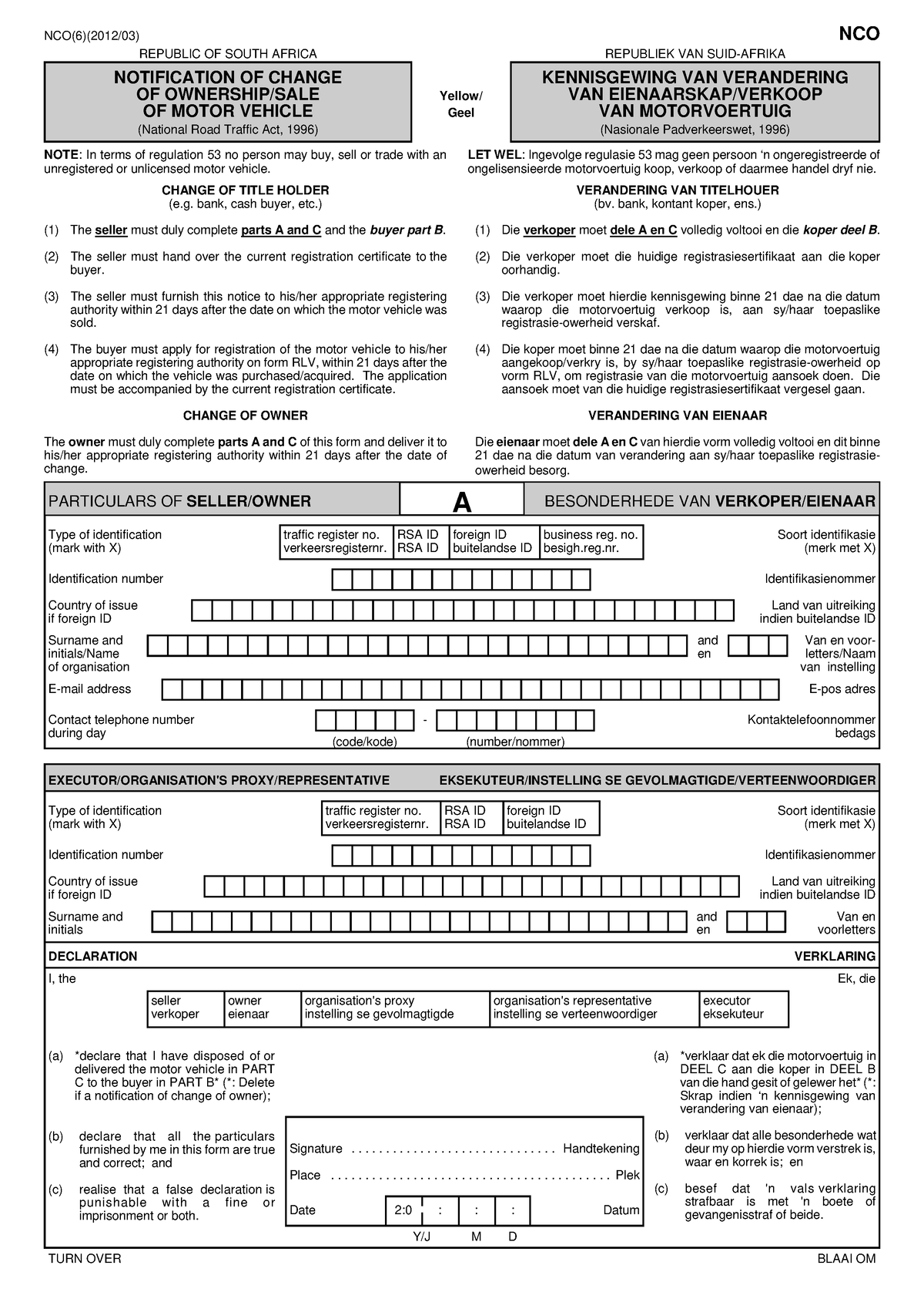 NCO 006 001 - read carefully - NCO(6)(2012/03) NCO REPUBLIC OF SOUTH ...