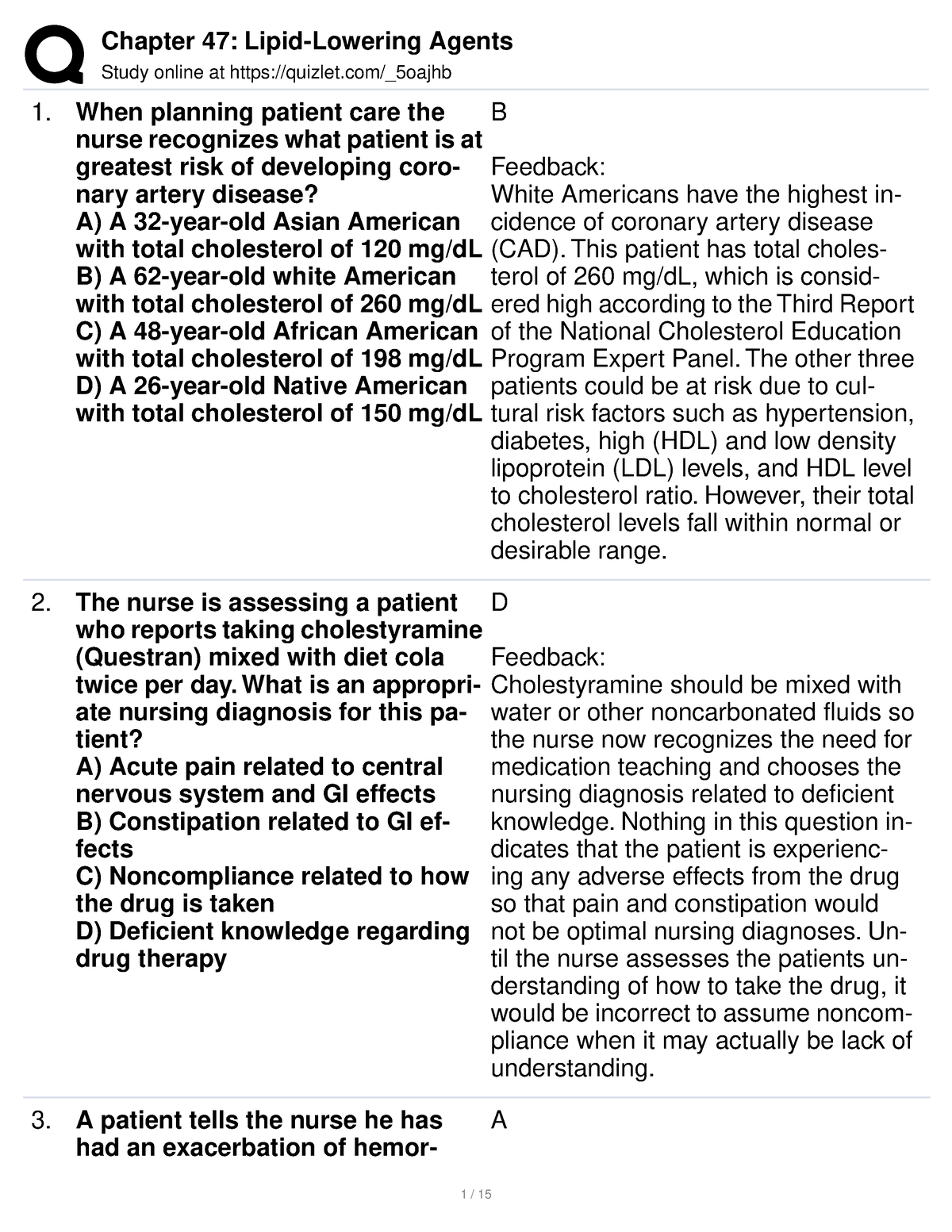 Pharma ch 47 - Study online at quizlet/_5oajhb When planning patient ...