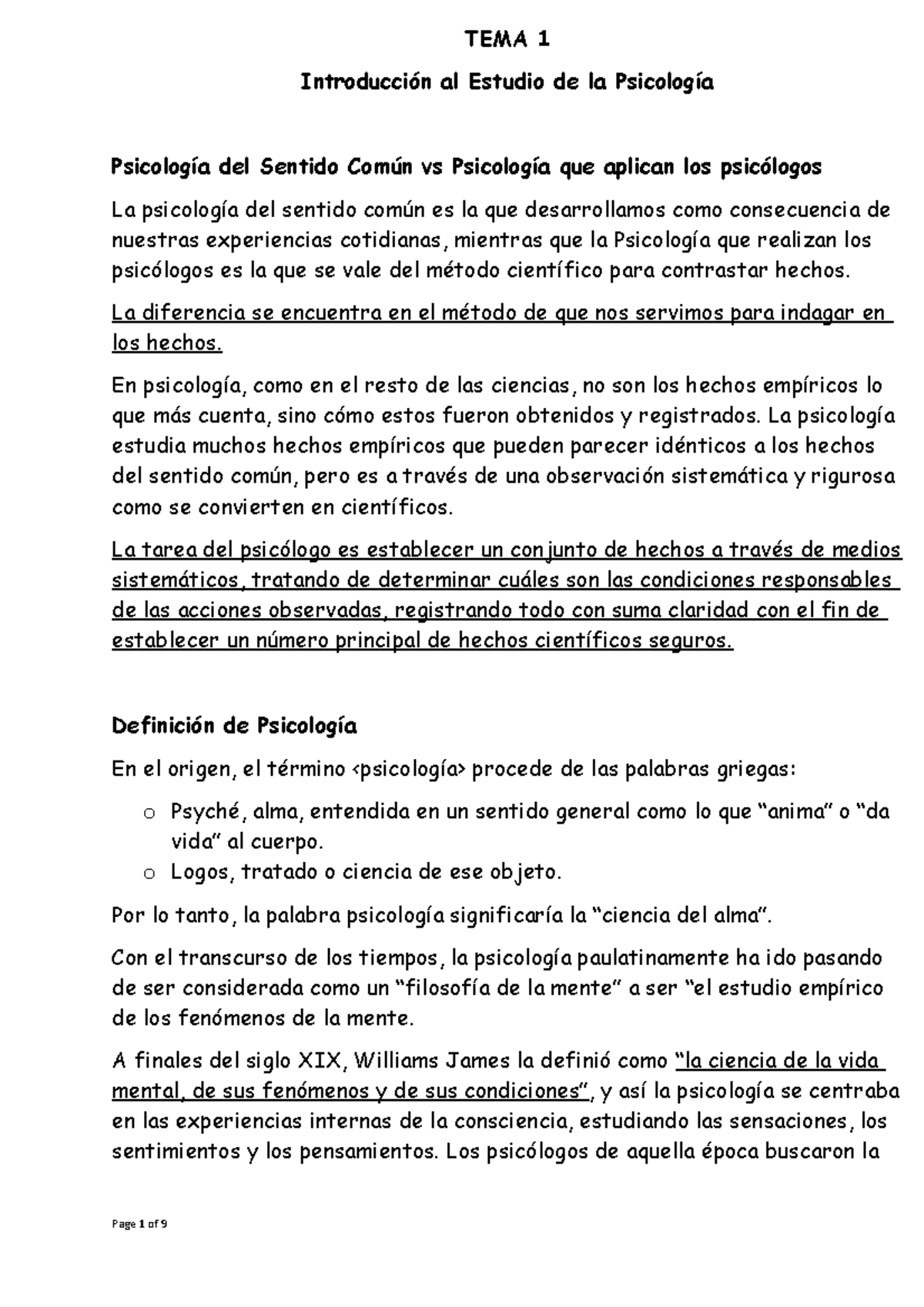 TEMA 1 - Introducción al Estudio de la Psicología - Copy - TEMA 1 ...