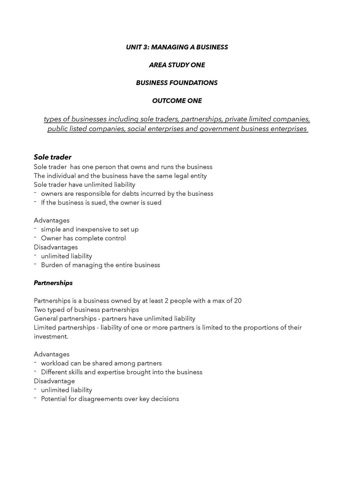 business level 3 unit 1 assignment 3