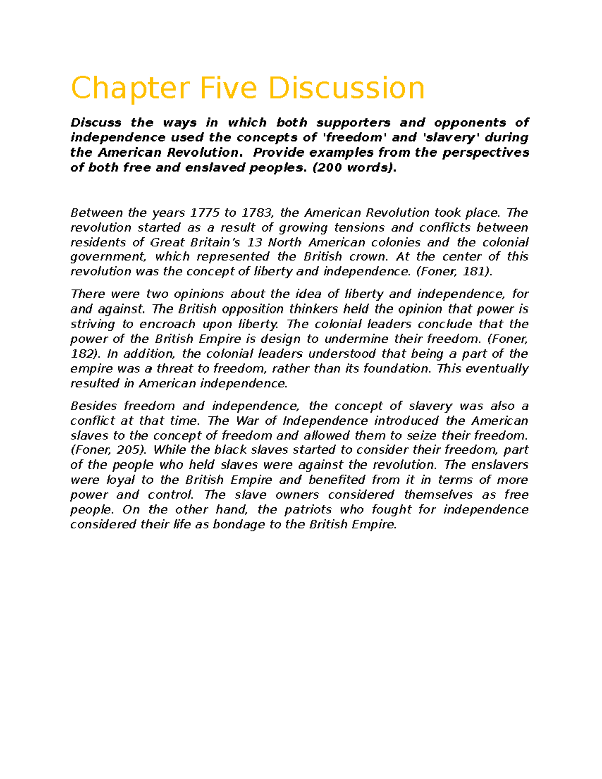 Chapter 5 discussion - Chapter Five Discussion Discuss the ways in ...
