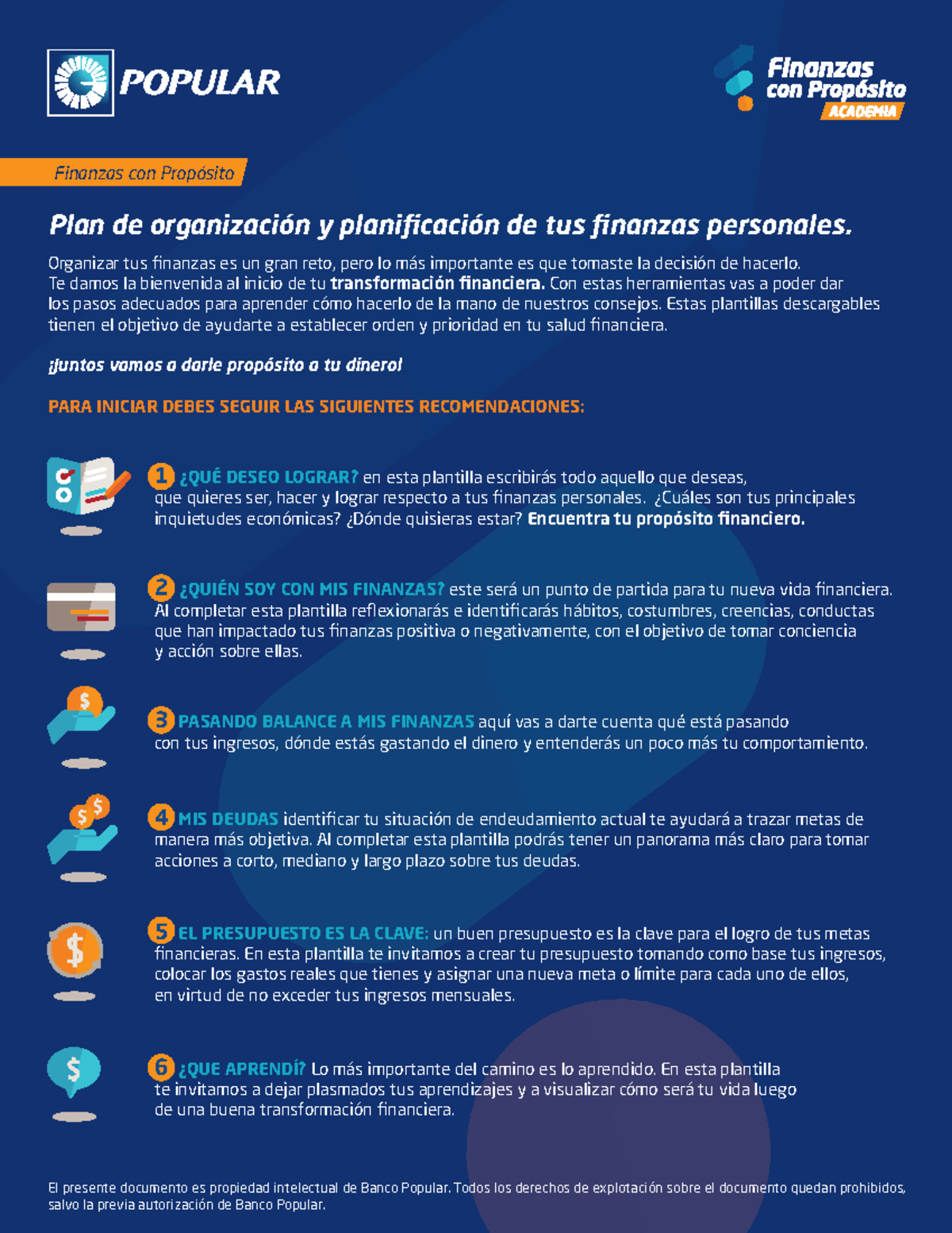 Plan de organizacion y planificacion de tus finanzas personales ...