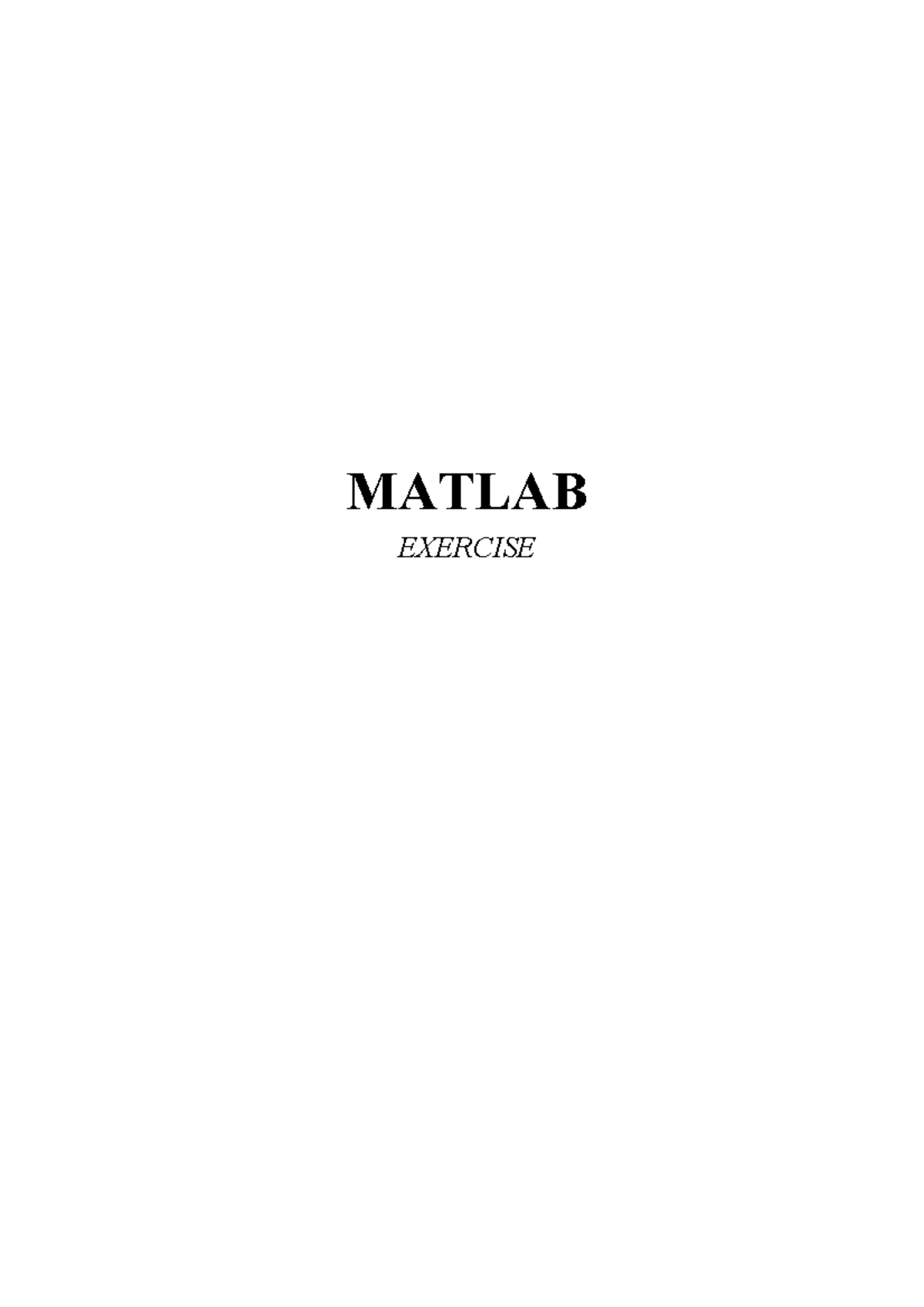 Matlab - Warning: TT: undefined function: 32 MATLAB EXERCISE 1 ...