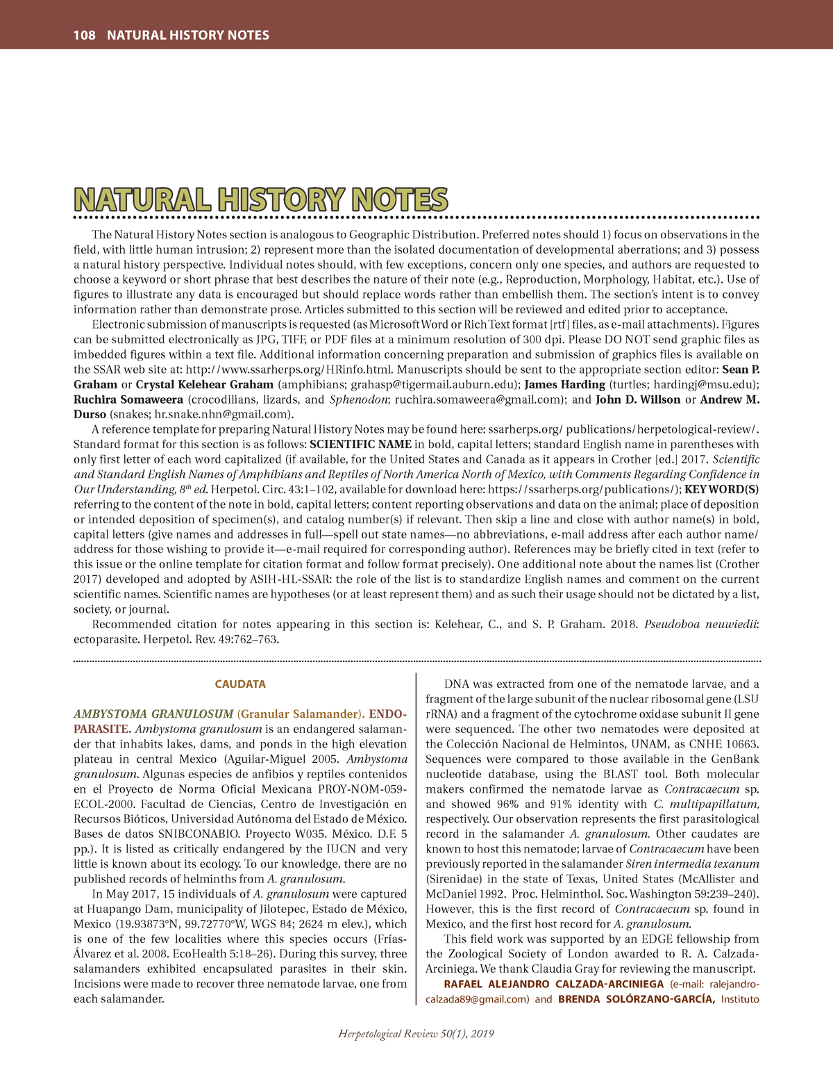 Natural History Notes - Preferred Notes Should 1) Focus On Observations ...