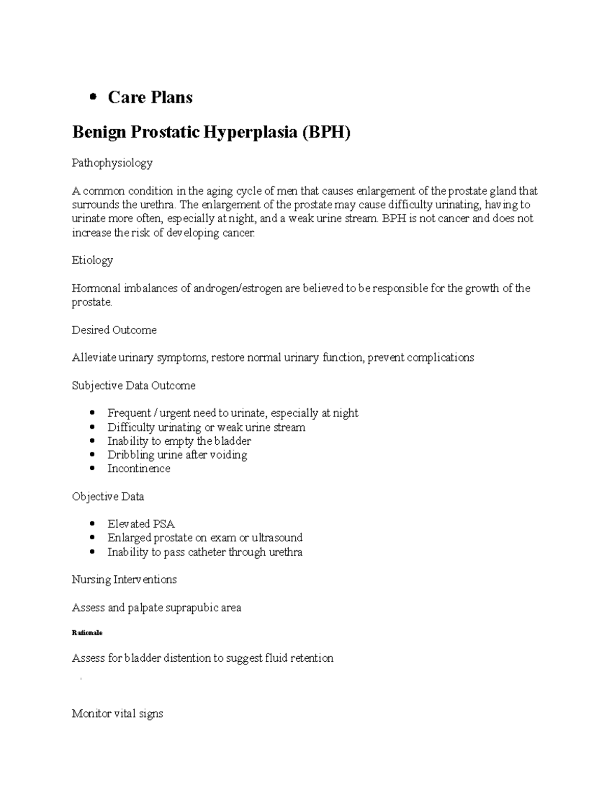 Benign Prostatic Hyperplasia - The enlargement of the prostate may ...