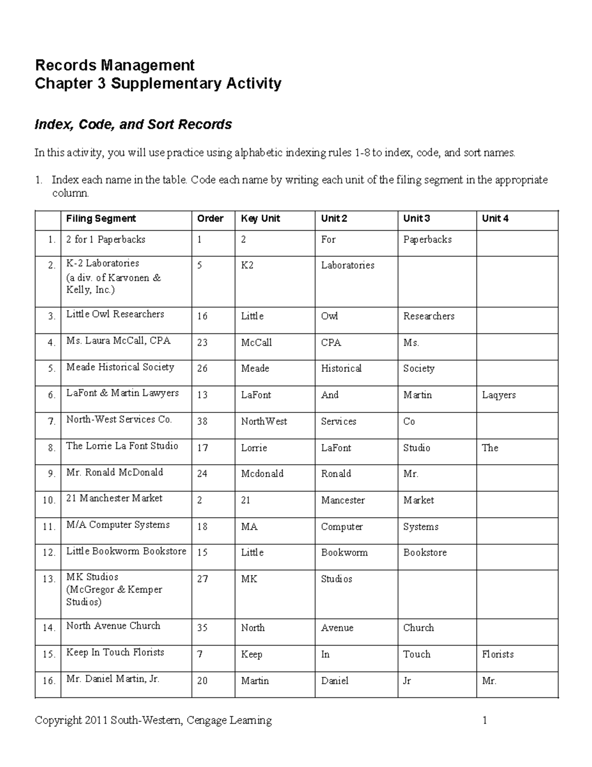 CH03 Sup Act - only for study purpose - Records Management Chapter 3 ...