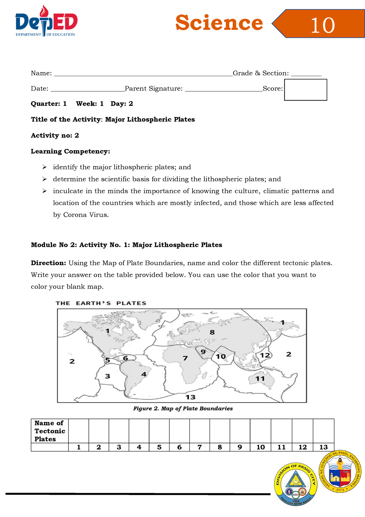 Science 10 - Q1 - DW2 - Quarter 1 -Week 2 - Science 10 Name: - Studocu