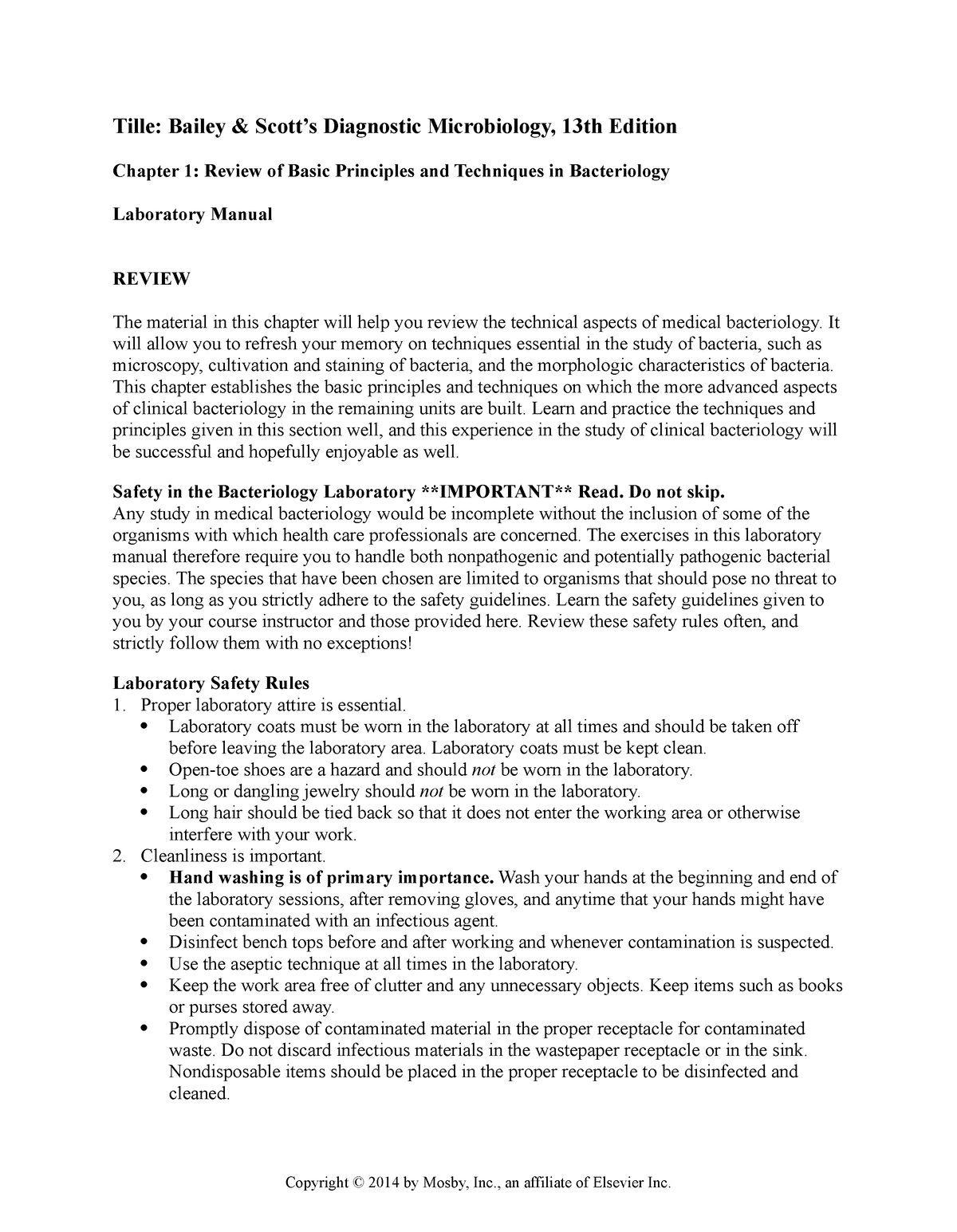 Chapter 01 Review of basic principles and techniques in Bacteriology ...