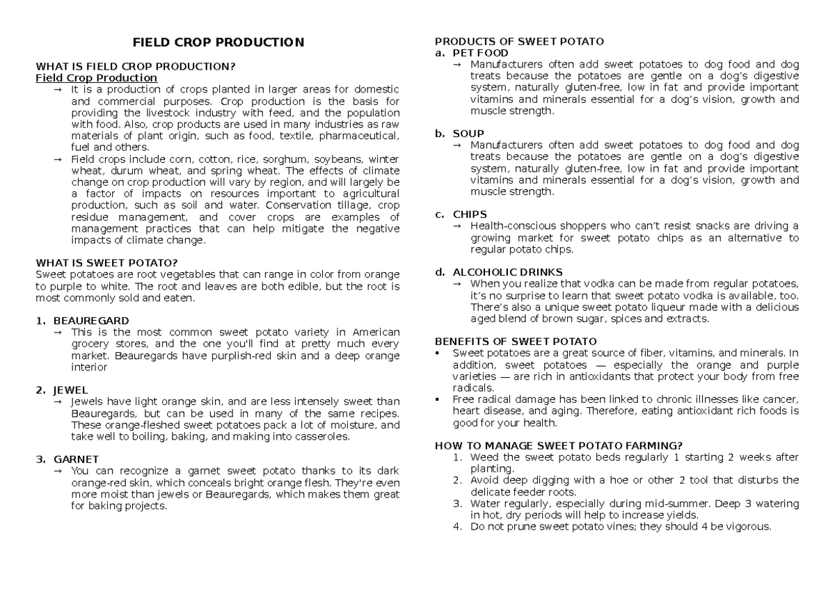 What Is Field Crop Production