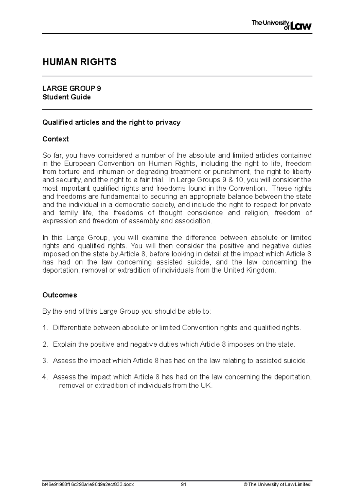 2122 hum level 6 lg09 ce01 student guide - HUMAN RIGHTS LARGE GROUP 9 ...